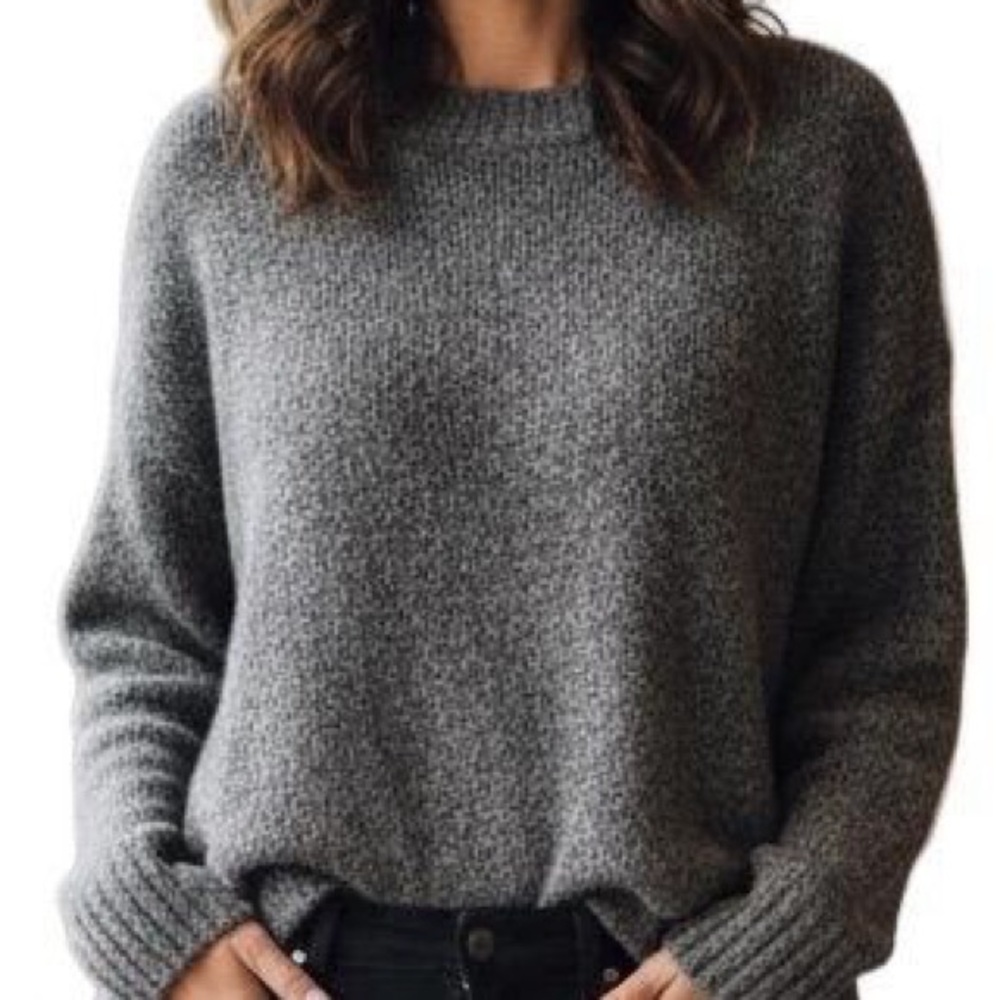 Philosophy Republic Oversized Tunic Sweater‎ in Gray, Charcoal Crew Neck XS NWOT